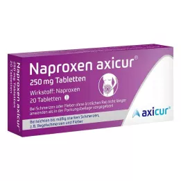 NAPROXEN axicur 250 mg tabletes, 20 gab