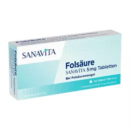 FOLSÄURE SANAVITA 5 mg tabletes, 50 gab