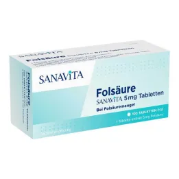 Folijskābe Sanavita 5 mg tabletes, 100 gab
