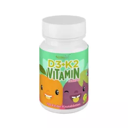 VITAMIN D3+K2 bērnu košļājamās tabletes vegāniski, 120 gab