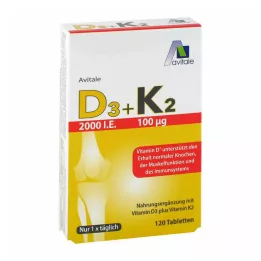Vitamīns D3+K2 2000 SV, 120 gab