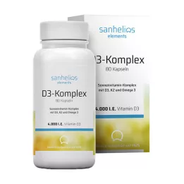 SANHELIOS Vitamīns D3 Saules vitamīnu komplekss ar K2, 80 gab