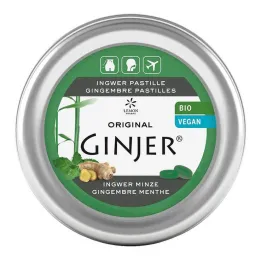 Ginger Ginjer Pastilas Organic Mint, 40 g
