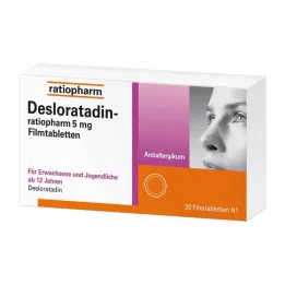 DESLORATADIN-ratiopharm 5 mg apvalkotās tabletes, 20 gab