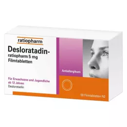DESLORATADIN-ratiopharm 5 mg apvalkotās tabletes, 50 gab