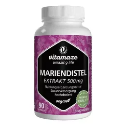 MARIENDISTEL 500 mg ekstrakta lielas devas vegānu kapsulas, 90 gab