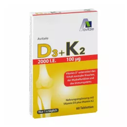 D3+K2 vitamīns 2000 SV, 60 gab