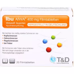 IBU AIWA 400 mg apvalkotās tabletes, 20 gab