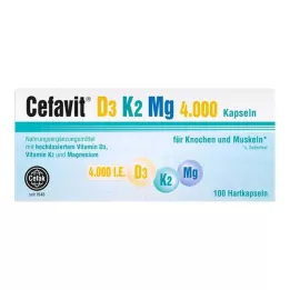 CEFAVIT D3 K2 Mg 4000 SV cietās kapsulas, 100 gab