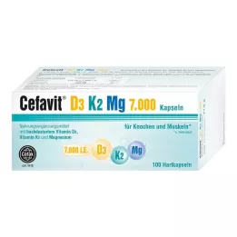 CEFAVIT D3 K2 Mg 7000 SV cietās kapsulas, 100 gab