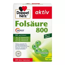 DOPPELHERZ Folijskābe 800 Depo tabletes, 60 gab