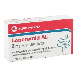 Loperamīds AL 2 mg mutē disperģējamās tabletes, 12 gab