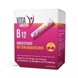 VITA AKTIV B12 tiešās nūjas ar proteīnu celtniecības blokiem, 90 gab