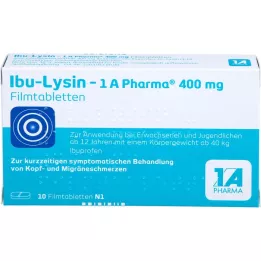 IBU-LYSIN 1A Pharma 400 mg apvalkotās tabletes, 10 gab