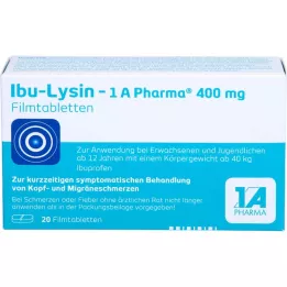 IBU-LYSIN 1A Pharma 400 mg apvalkotās tabletes, 20 gab