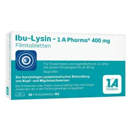 IBU-LYSIN 1A Pharma 400 mg apvalkotās tabletes, 50 gab