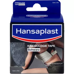 HANSAPLAST Sporta kinezioloģiskā lente 5 cmx5 m melna, 1 gab