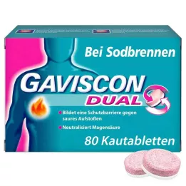 GAVISCON Dual 250mg/106.5mg/187.5mg košļājamās tabletes, 80 gab