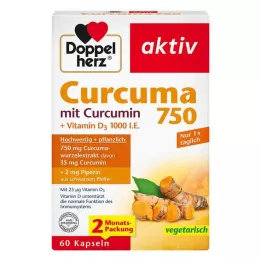 DOPPELHERZ Kurkuma 750 kapsulas, 60 gab