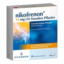 NIKOFRENON 14 mg/24 stundas transdermālais plāksteris, 28 gab