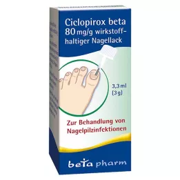 CICLOPIROX beta 80 mg/g aktīvās sastāvdaļas nagu laka, 3,3 ml