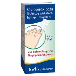 CICLOPIROX beta 80 mg/g aktīvās sastāvdaļas nagu laka, 6,6 ml