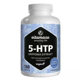 5-HTP 200 mg Griffonia ekstrakta lielas devas vegānu kapsulas, 180 gab
