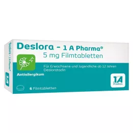 DESLORA-1A Pharma 5 mg apvalkotās tabletes, 6 gab