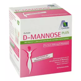D-MANNOSE PLUS 2000 mg Kociņi ar vitamīniem un minerālvielām, 60X2,47 g