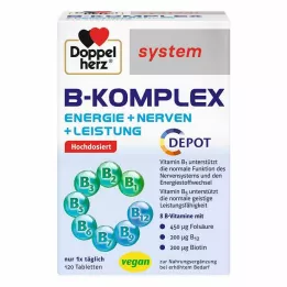 DOPPELHERZ B-kompleksās sistēmas tabletes, 120 gab
