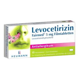 Levocetirizine Fairmed 5 mg apvalkotās tabletes (10 gab.)
