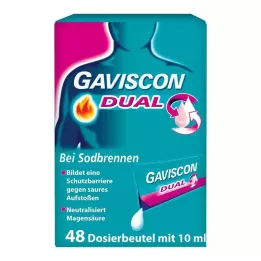 GAVISCON Dual 500mg/213mg/325mg Susp. paciņā, 48X10 ml