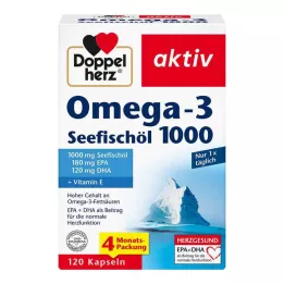 DOPPELHERZ Omega-3 jūras zivju eļļa 1000 kapsulas, 120 gab