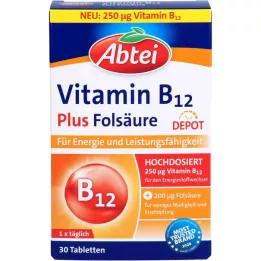 ABTEI Vitamīns B12 Plus Folijskābes depo tabletes, 30 gab
