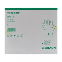 MANUPLAST Vienreizlietojamie cimdi PE L izmērs, 100 gab