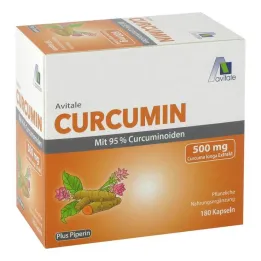Kurkumīns 500 mg 95% kurkuminoīdi + piperīna kapsulas, 180 gab