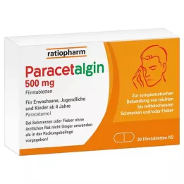 PARACETALGIN 500 mg apvalkotās tabletes, 20 gab