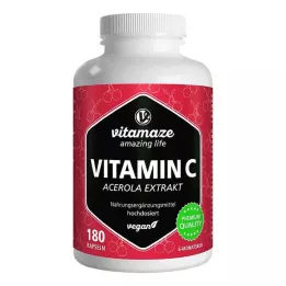 VITAMIN C 160 mg Acerola ekstrakta tīras vegānas kapsulas, 180 gab