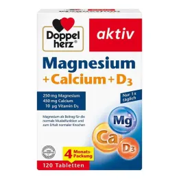 Doppelherz Magnesium + Calcium + D3 aktīvās tabletes, 120 gab