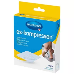 ES-KOMPRESSEN sterils 7,5x7,5 cm 8 slāņu 17 vītnes, 5x2 gab