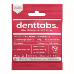 DENTTABS Bērnu zemenes ar fluoru, 125 gab