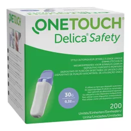 ONE TOUCH Delica Safety vienreizējās lietošanas lanceti 30 G, 200 gab