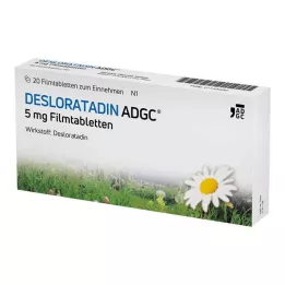 DESLORATADIN ADGC 5 mg apvalkotās tabletes, 20 gab