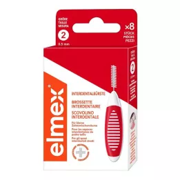 ELMEX Starpzobu birstes ISO 2. izmērs 0,5 mm sarkanas, 8 gab