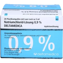 NATRIUMCHLORID-Šķīdums 0,9% Deltamedica Luer-Lo Pl., 20X5 ml