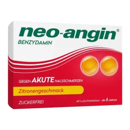 neo-angīns Benzidamīns akūtām kakla sāpēm citrons, 40 gab