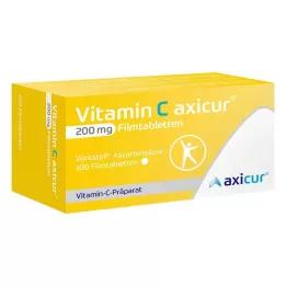 VITAMIN C AXICUR 200 mg apvalkotās tabletes, 100 gab