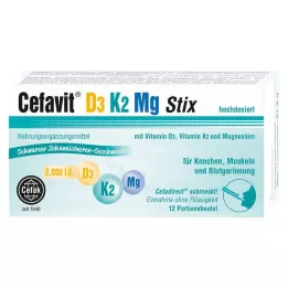 CEFAVIT D3 K2 Mg 2000 I.E. Granulas, 12 gab