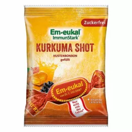 EM-EUKAL Bonbons bez cukura pildīta kurkuma, 75 g