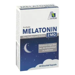 Melatonīns 2 mg plus apiņu un melisas kapsulas, 60 gab